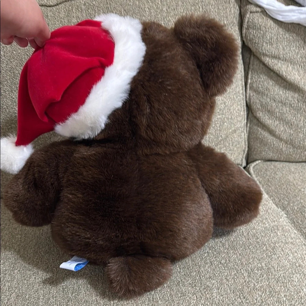 JC Penney Christmas Brown Teddy Bear Plush 24" Santa Hat Soft Stuffed Toy Gift - Picture 7 of 12